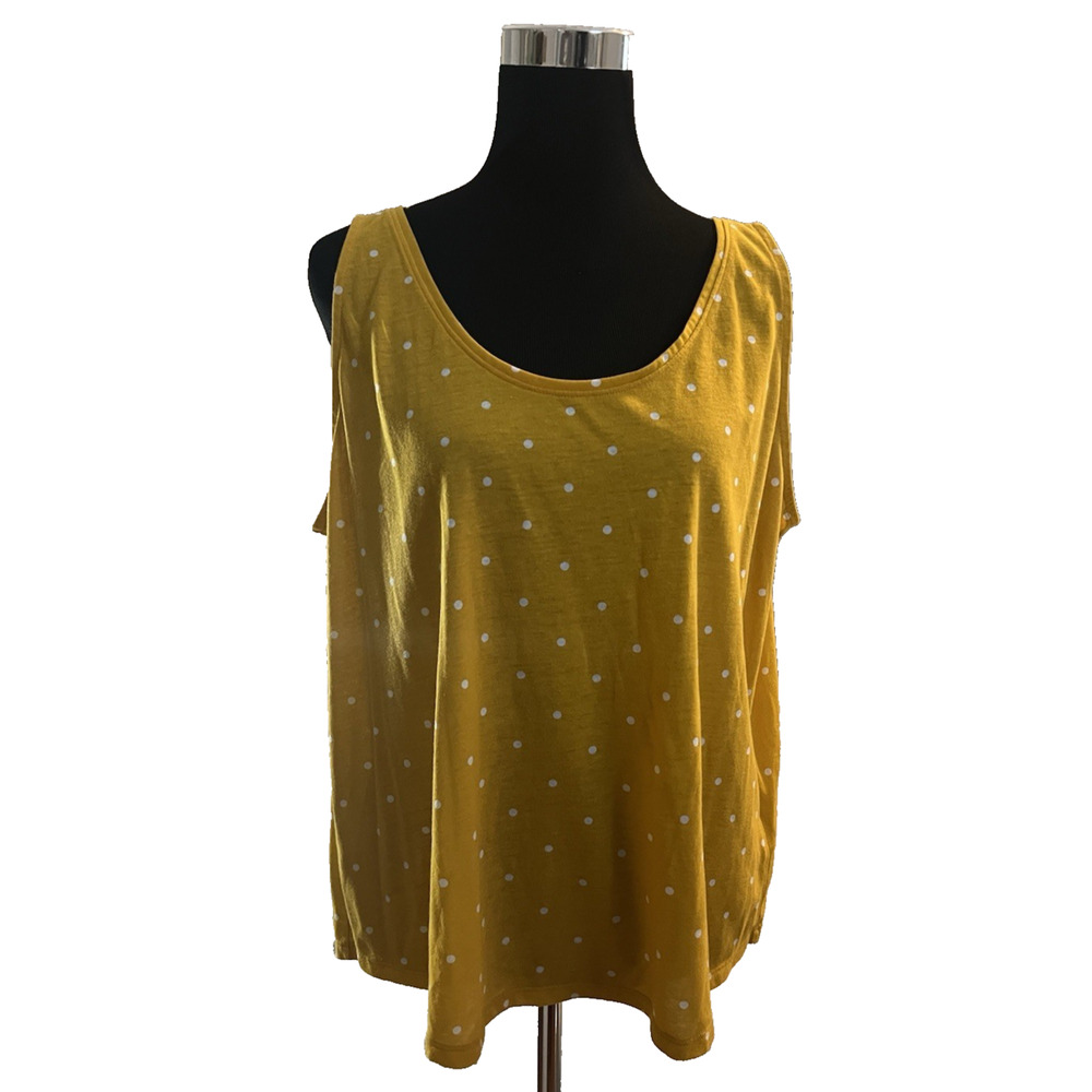 Old Navy Sleeveless Polka Dot Tank Top Mustard Yellow Size XL
